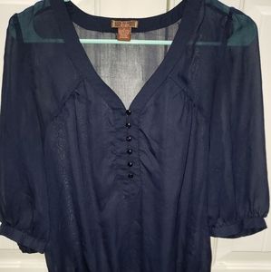 Blue sheer shirt navy blue medium